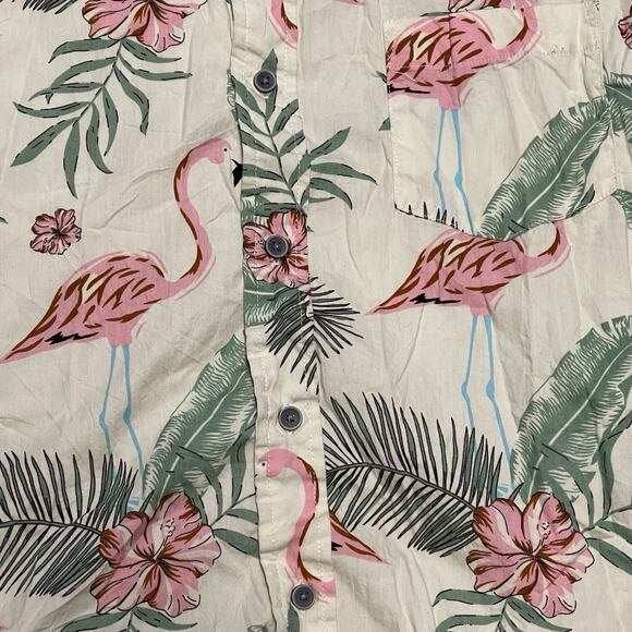 VSTR Hawaian Flamingo Print Men's Shirt M - Picture 2 of 4